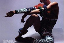 Kate Moss models Bowie’s Yamamoto Jumpsuit Vogue 2003