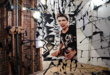 David Bowie Installation in Jennifer Elster’s Take Heed art exhibition in Tribeca, NYC