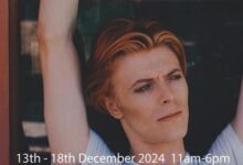 Exhibition of David Bowie photographs by Geoff MacCormack at Artspace in Woodbridge, Suffolk, December 13-18.