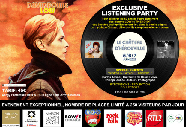 Exhibition & Listening Party for David Bowie’s ‘Low’ and Iggy Pop’s ‘The Idiot’ album at Le Château D’Hérouville 5th, 6th & 7th June